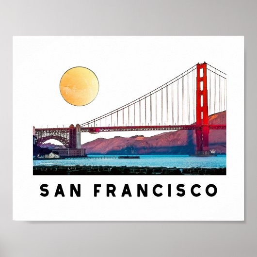 Poster San Francisco Golden Gate Bridge Architecture Art (Devant)