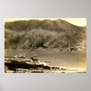 Poster San Francisco, golden gate bridge, les années 1930