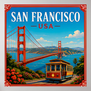 Poster 🌉 San Francisco Golden Gate Souvenir de visite 🌉