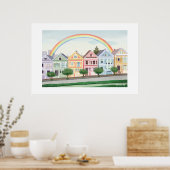 Poster San Francisco Pastel Peint Dames Grand Imprimé (Cuisine)