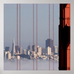 Poster San Francisco Skyline depuis Golden Gate Bridge.