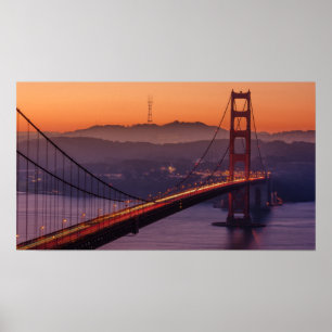 Poster San Francisco Skyline SF Gloden Gate Bridge