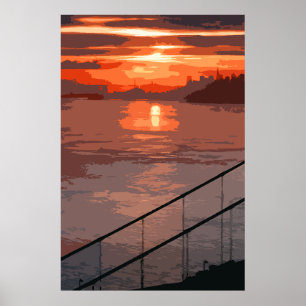 Poster San Francisco Sunrise Retro