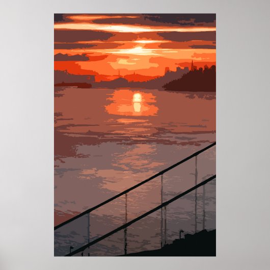 Poster San Francisco Sunrise Retro (Devant)