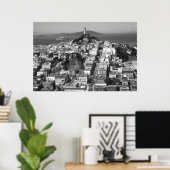Poster San Francisco Telegraph Hill - Photo noir et blanc (Bureau à domicile)