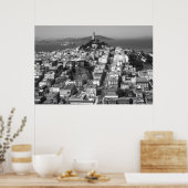 Poster San Francisco Telegraph Hill - Photo noir et blanc (Cuisine)
