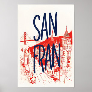 Poster San Francisco Victorian Houses Art Print