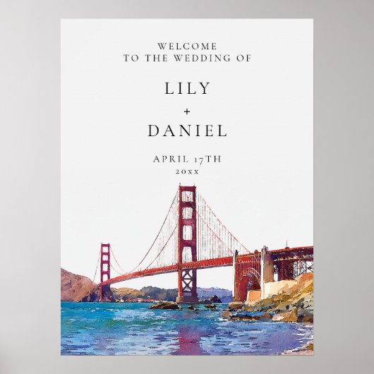 Poster San Francisco Wedding Welcome Sign (Devant)