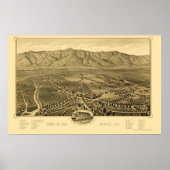 Poster San Gabriel, CA Carte panoramique - 1893 (Devant)