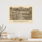 Poster San Jacinto, CA Carte panoramique - 1886 (Cuisine)