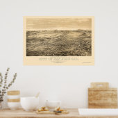 Poster San Jose, CA Carte panoramique - 1869 (Cuisine)