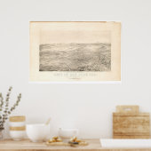 Poster San Jose, CA. Carte panoramique 1869 (1559A) (Cuisine)