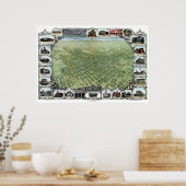 Poster San Jose, CA Carte panoramique - 1901 (Cuisine)