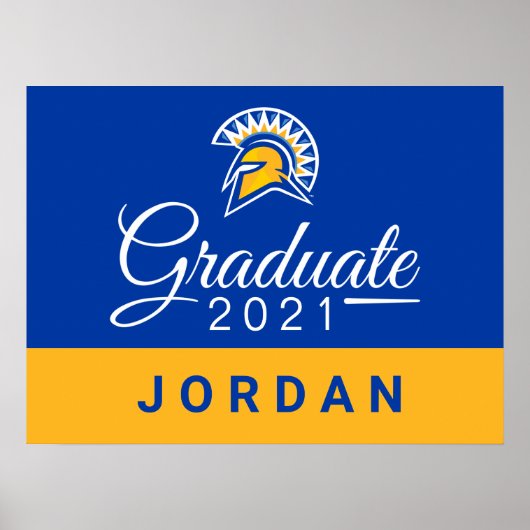 Poster San Jose State Spartans 2021 Diplômé (Devant)