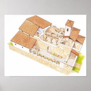 Poster San Millan de la Cogolla. Monastère de Suso. La