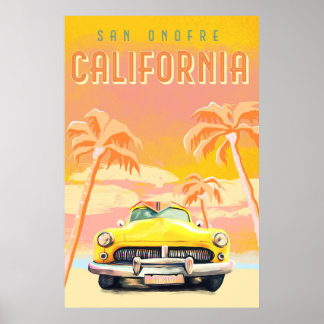 Poster San Onofre, California Sunset. Surf Vintage cool