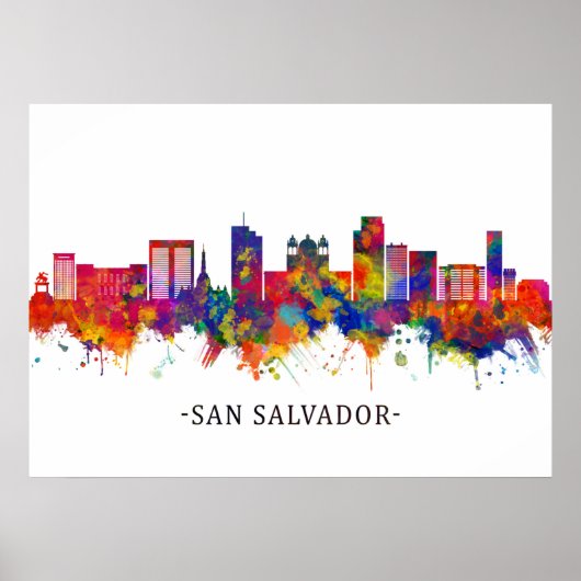 Poster San Salvador El Salvador Skyline (Devant)