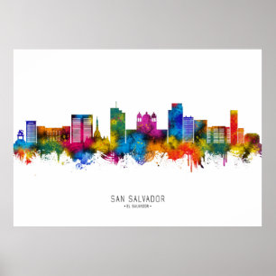 Poster San Salvador El Salvador Skyline