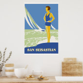 Poster San Sebastian, vectoriel art voyage rétro (Cuisine)