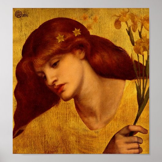 Poster Sancta Lilias 1874 van Rossetti (Voorkant)