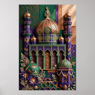 Poster Sanctuaire de la mosquée de cuivre émeraude