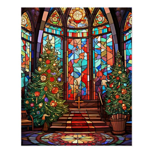 Poster Sanctuaire de l'église à Noël (Devant)