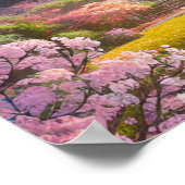 Poster Sanctuaire En Bois Caché Au Milieu Des Fleurs (Coin)