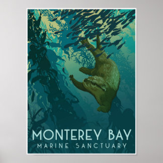Poster Sanctuaire marin de la baie de Monterey; Otter