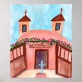 Poster Sanctuario de Chimayo Aquarelle Nouveau-Mexique (Devant)
