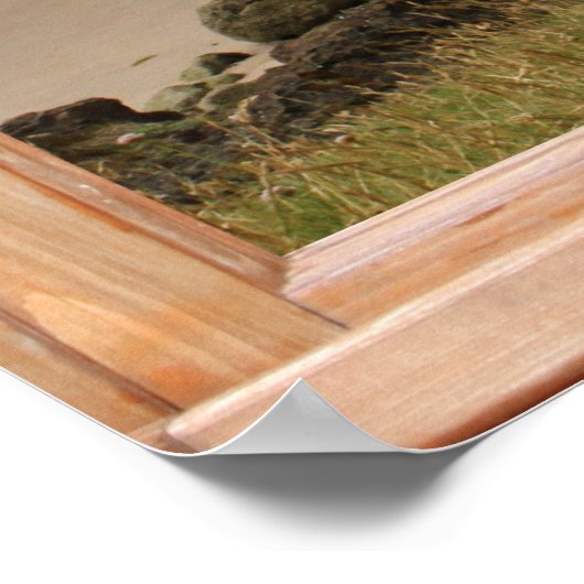 Poster Sand Beach, Sea et Sky Vue depuis une fenêtre (Coin)