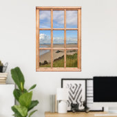 Poster Sand Beach, Sea et Sky Vue depuis une fenêtre (Bureau à domicile)