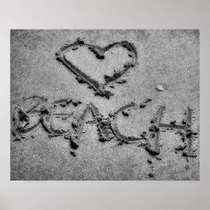 Poster Sand Love Beach Photographie Art