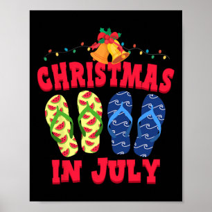Poster Sandales de vacances d'été de Noël en juillet