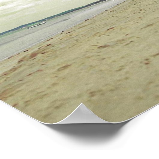 Poster Sandales sur la plage tropicale (Coin)