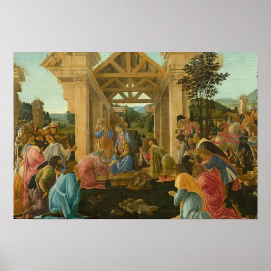 Poster Sandro Botticelli - L'Adoration des Mages (Devant)