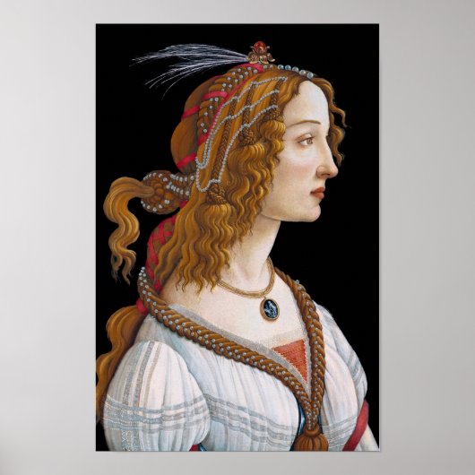 Poster Sandro Botticelli - Portrait de Simonetta Vespucci (Devant)