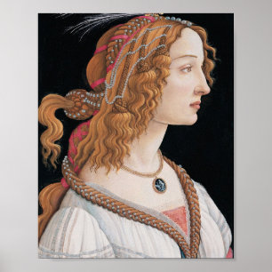 Poster Sandro Botticelli Portrait Idéalisé D'Une Dame