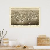 Poster Sandusky, OH Carte panoramique - 1883 (Cuisine)