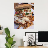 Poster Sandwich à la Veggie avec Fries (Bureau à domicile)
