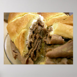 Poster Sandwich au boeuf rôti au fromage de chèvre crémeu