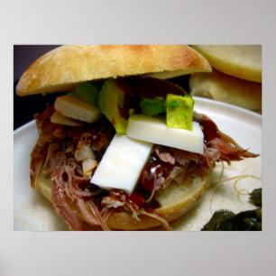 Poster sandwich au porc pulsé