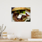 Poster sandwich au porc pulsé (Cuisine)