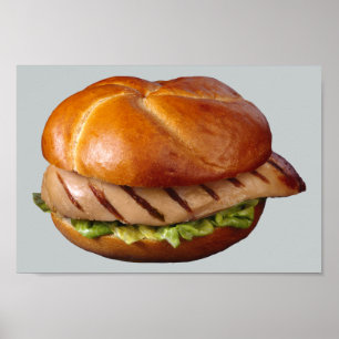 Poster Sandwich au sein de poulet