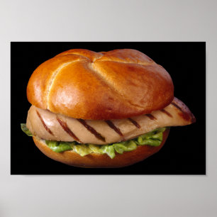 Poster Sandwich au sein de poulet