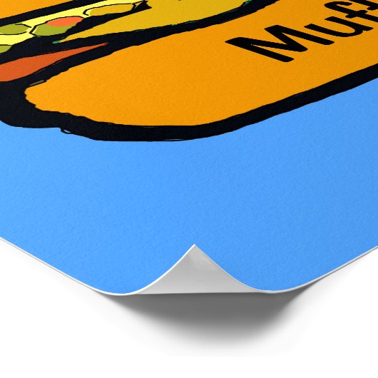 Poster Sandwich Comical Muffuletta (Coin)