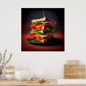 Poster sandwich de club d'affiches (Cuisine)