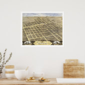 Poster Sandwich, IL Carte panoramique - 1869 (Cuisine)