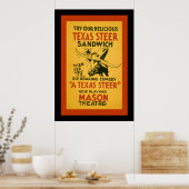 Poster Sandwich Texas Steer (Cuisine)