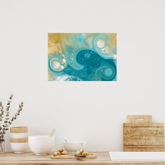 Poster Sandy Waves Fluid Art (Cuisine)