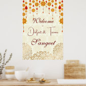 Poster Sangeet mariage indien signe de bienvenue (Cuisine)